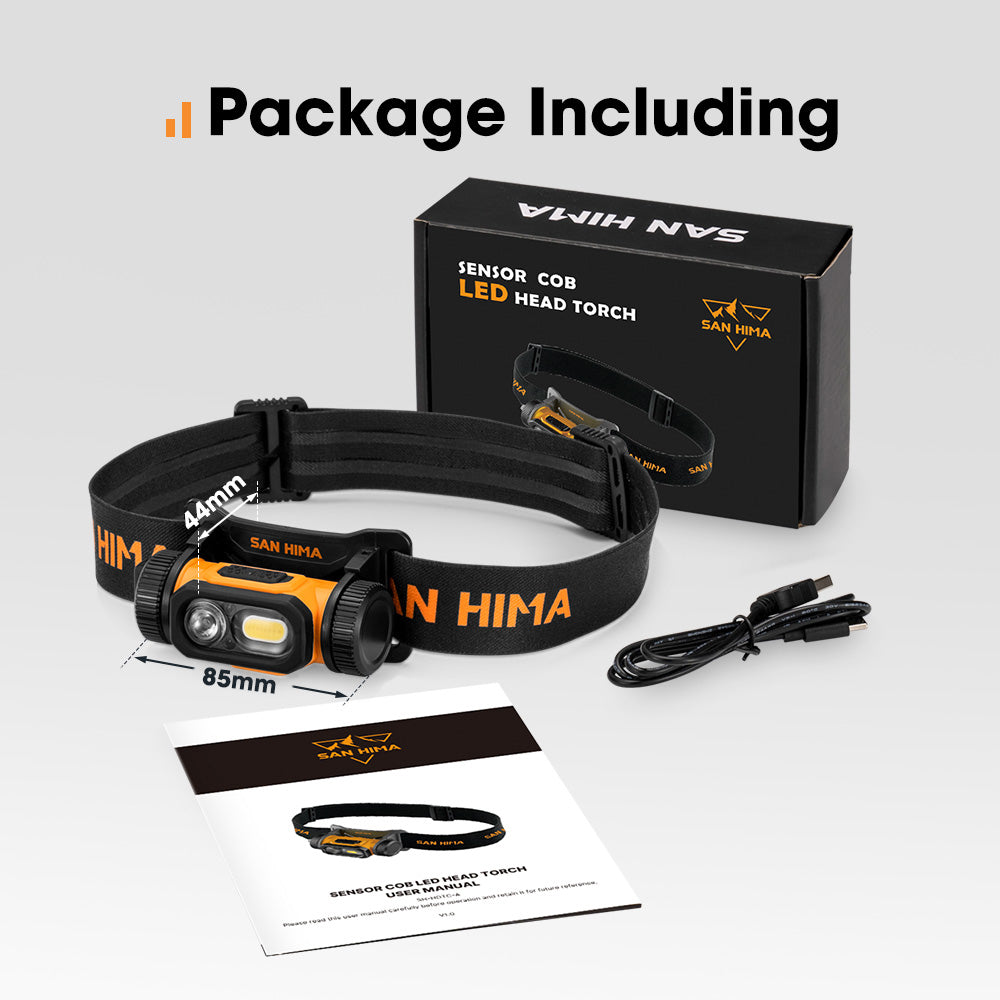 San Hima COB LED Head Torch Headlight Camping Rechargeable Headlamp Waterproof - Sunyee