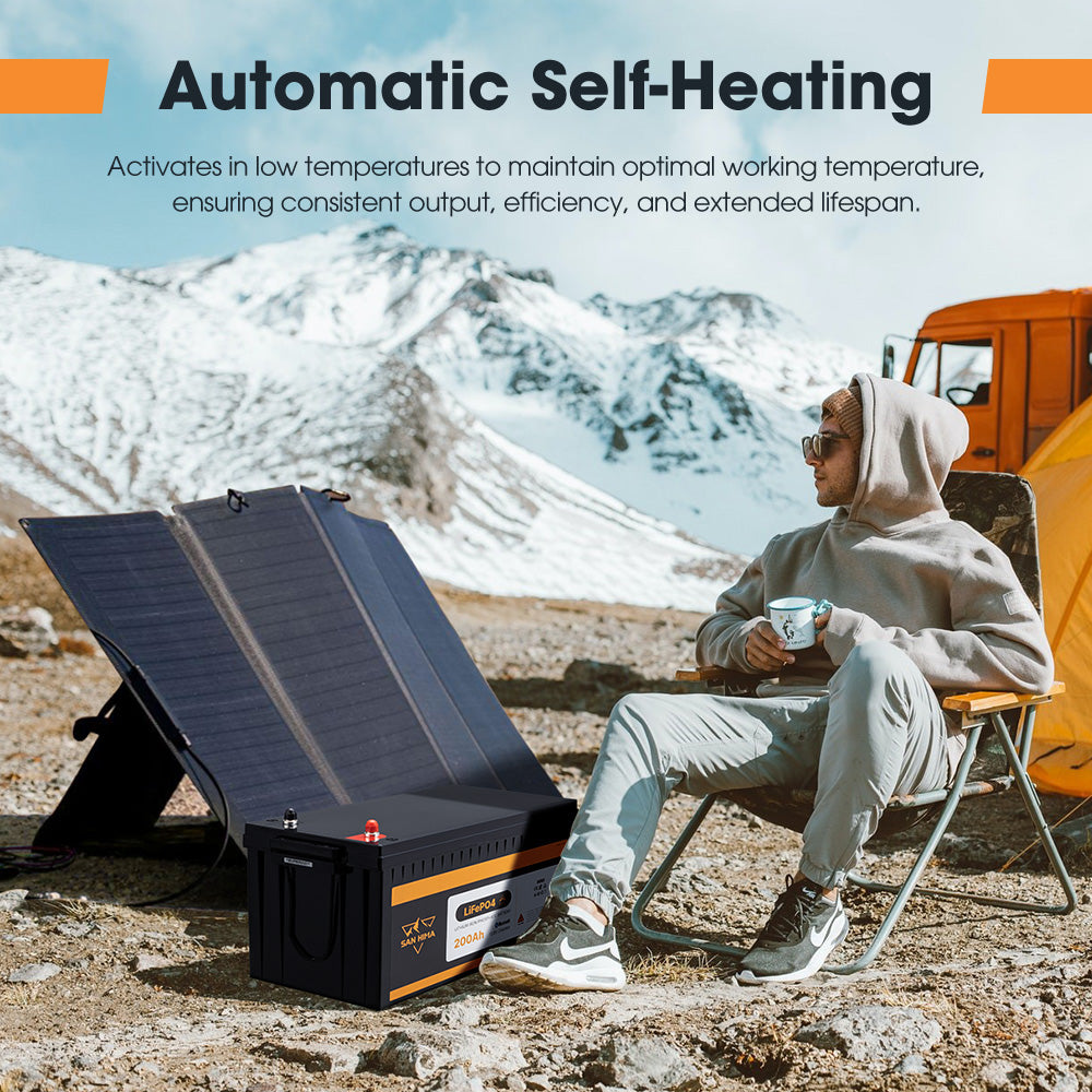 San Hima 12V 200Ah Lithium Iron Phosphate Battery Self-heating + 12V Control Box - Sunyee