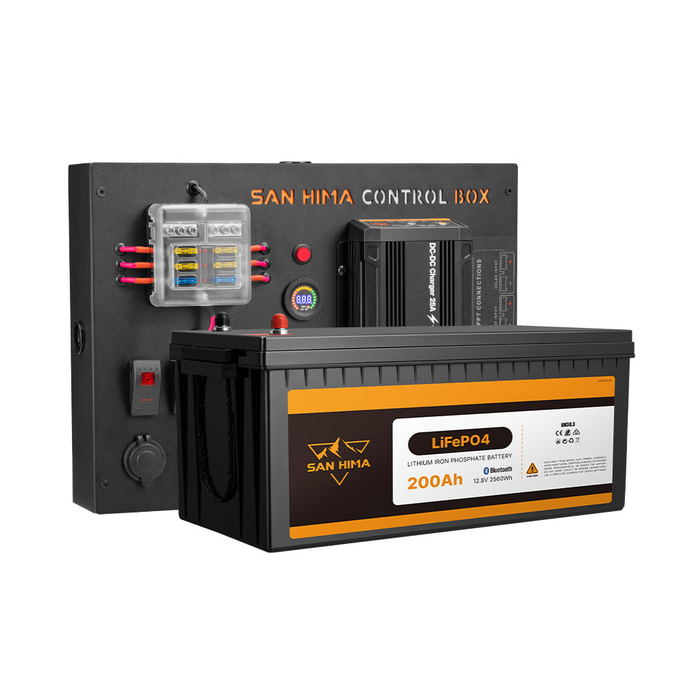 San Hima 12V 200Ah Lithium Iron Phosphate Battery + 12V Control Box With Fuse - Sunyee