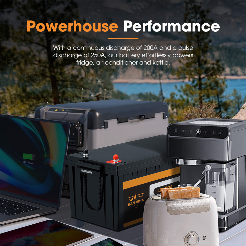 San Hima 12V 200Ah Lithium Iron Phosphate Battery + 12V Control Box With Fuse - Sunyee
