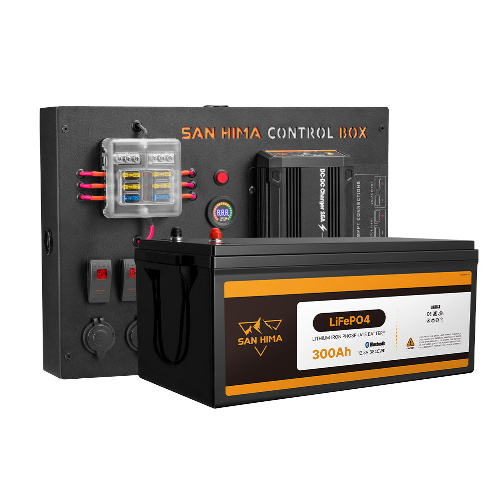 San Hima 12V 300Ah Lithium Iron Phosphate Battery + 12V Control Box With Fuse - Sunyee