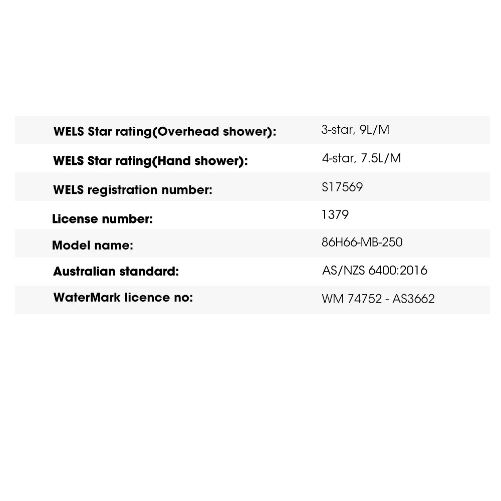 Welba 10" Rain Shower Head Set Round 3-Mode Handheld Shower Rail Set Black - Sunyee