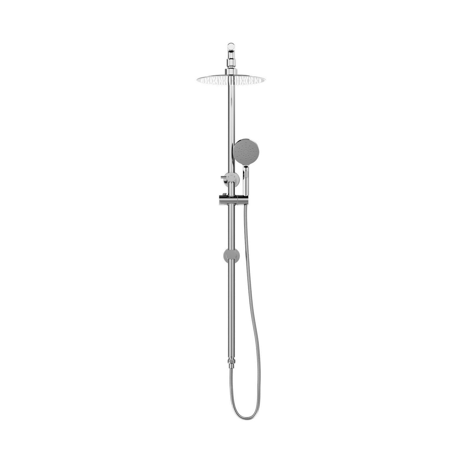 Welba 10" Rain Shower Head Set Round 3-Mode Handheld Shower Rail Set Chrome - Sunyee