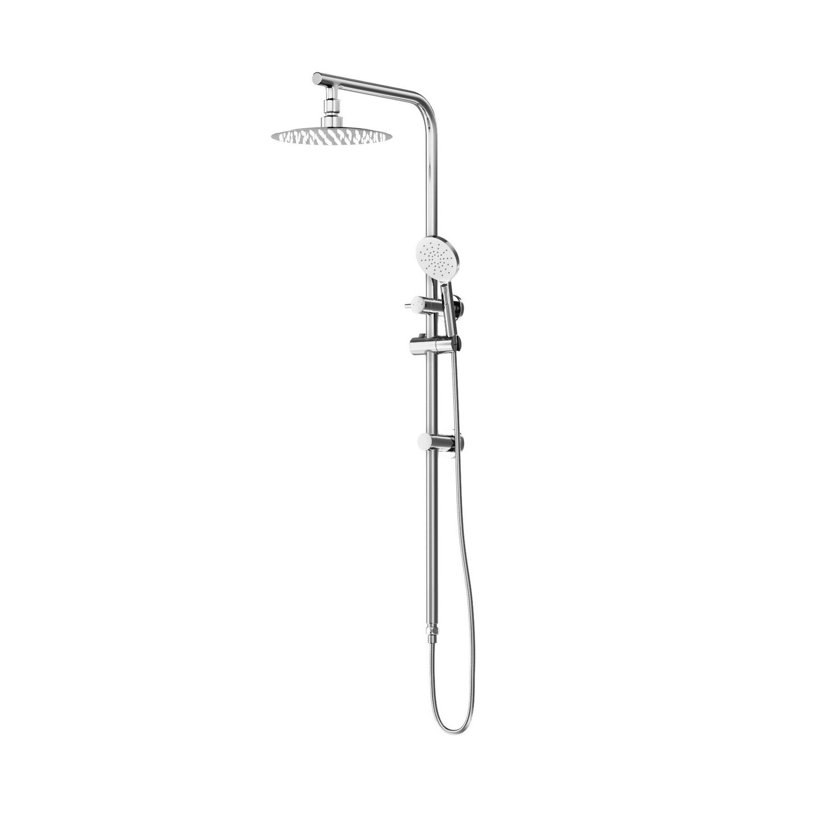 Welba 10" Rain Shower Head Set Round 3-Mode Handheld Shower Rail Set Chrome - Sunyee