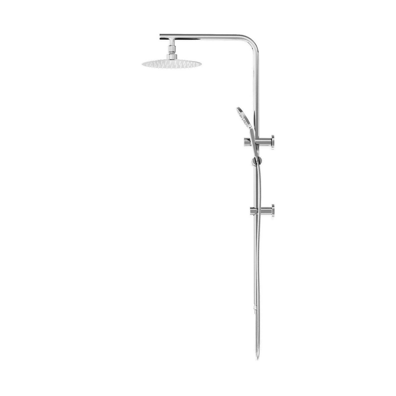 Welba 10" Rain Shower Head Set Round 3-Mode Handheld Shower Rail Set Chrome - Sunyee