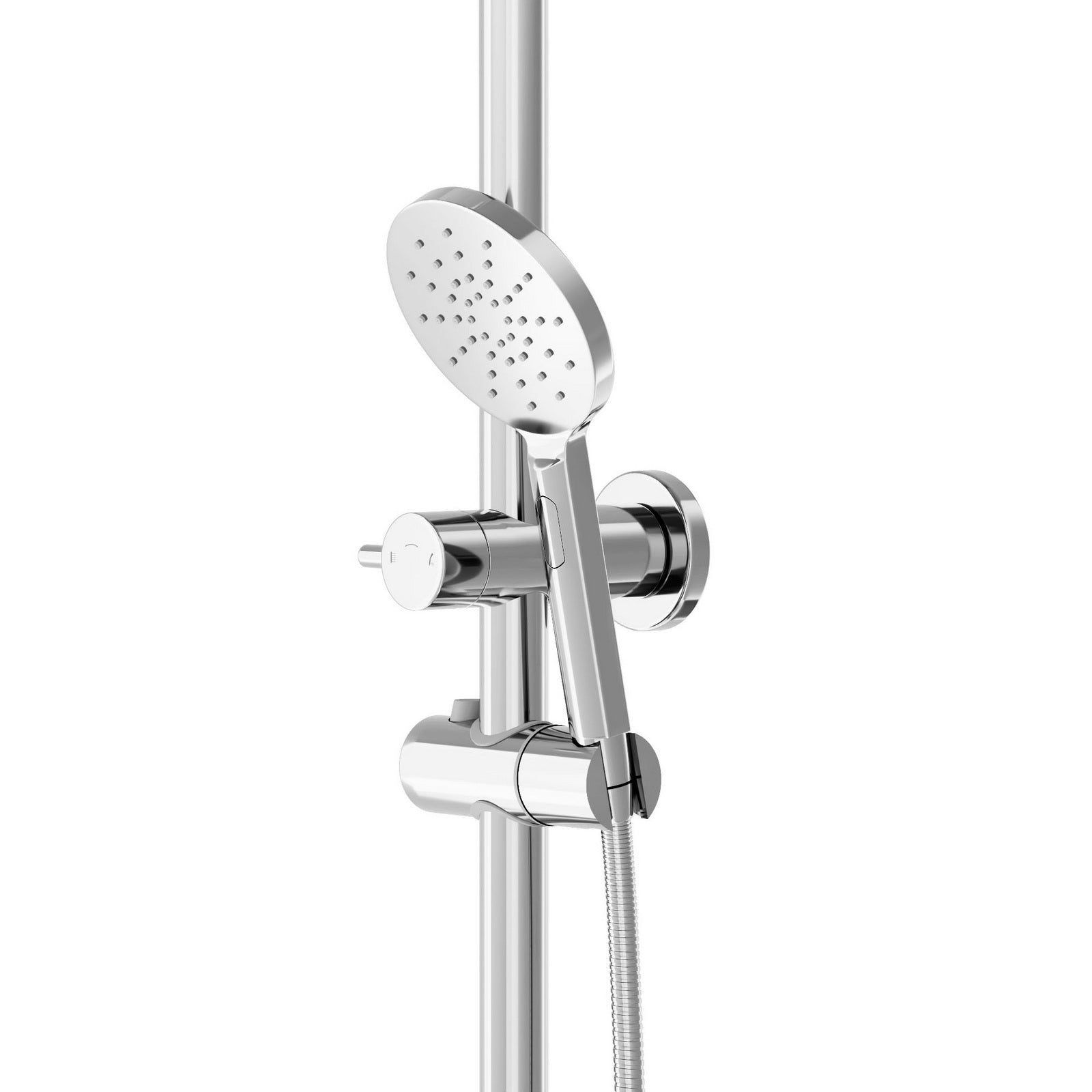Welba 10" Rain Shower Head Set Round 3-Mode Handheld Shower Rail Set Chrome - Sunyee