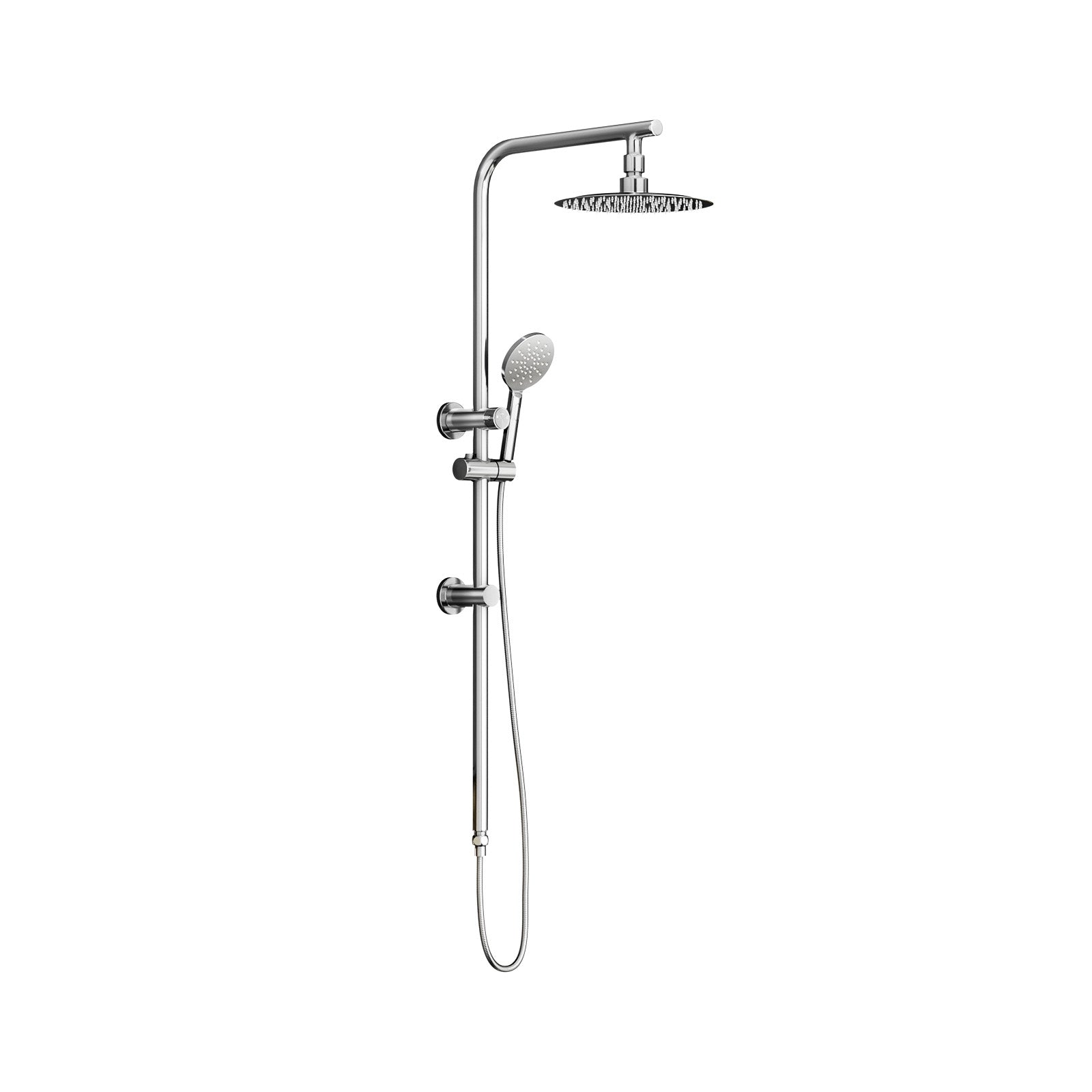Welba 10" Rain Shower Head Set Round 3-Mode Handheld Shower Rail Set Chrome - Sunyee
