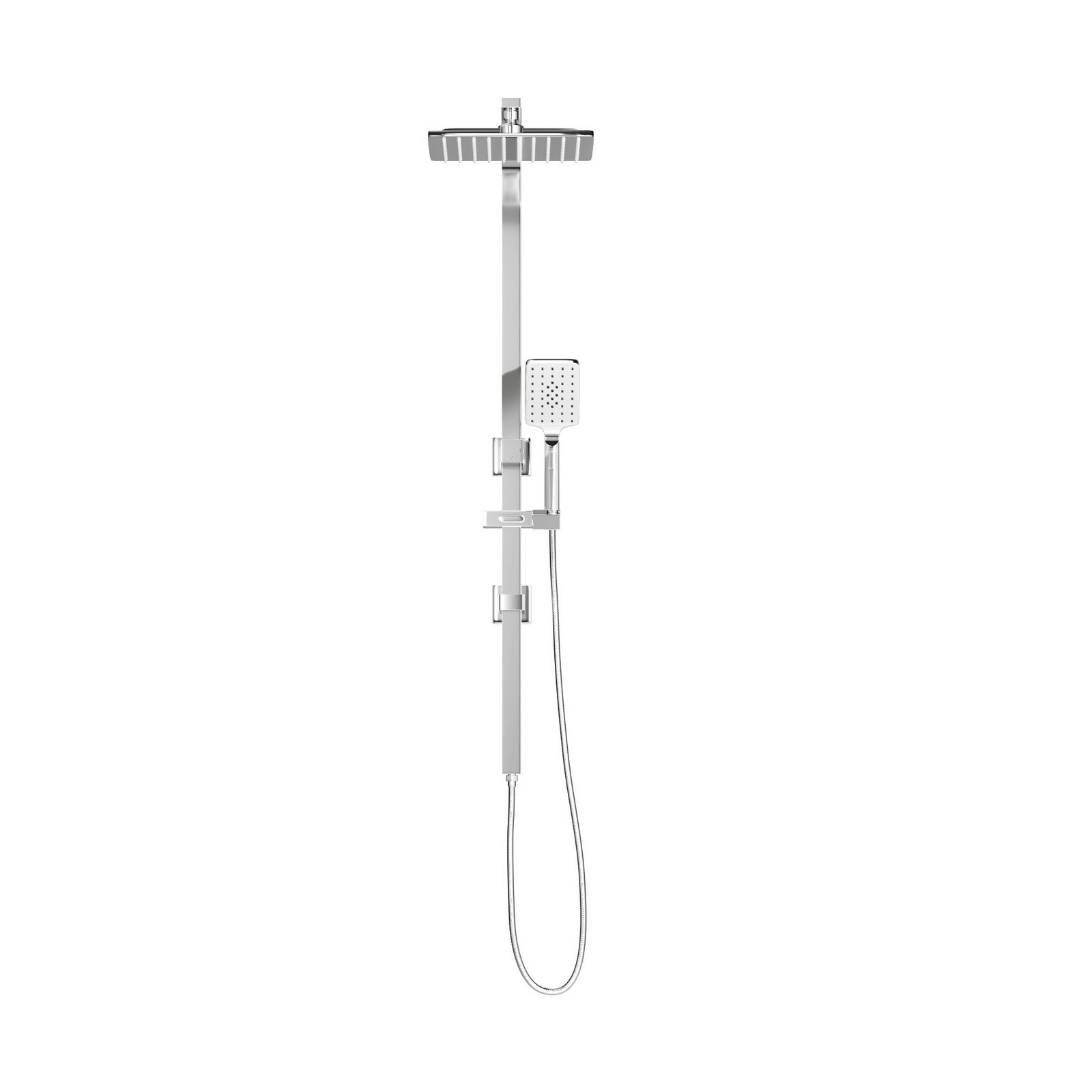 Welba 10" Rain Shower Head Set Square 3-Mode Handheld Shower Rail Set Chrome - Sunyee