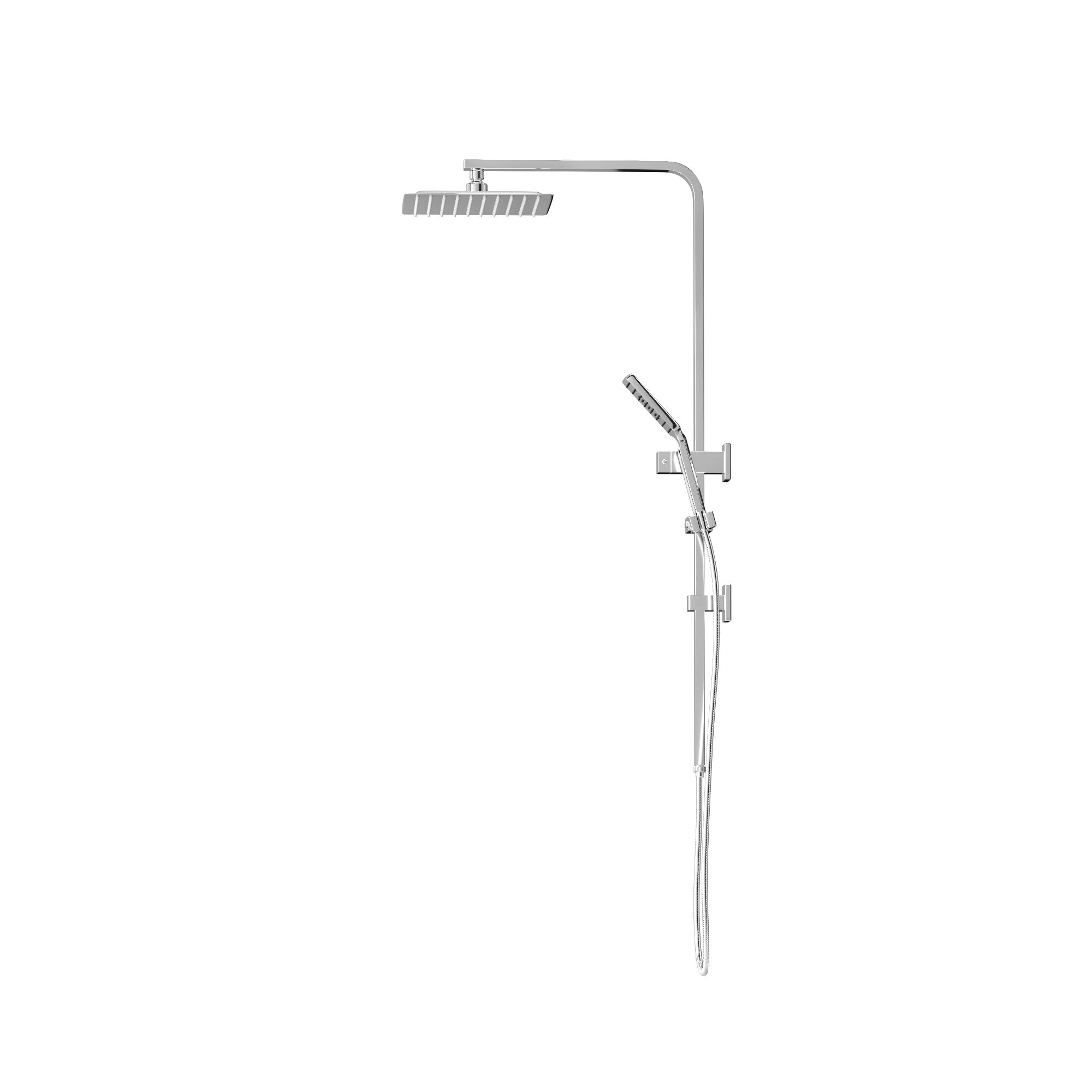 Welba 10" Rain Shower Head Set Square Handheld With Shower Mixer Tap Chrome - Sunyee