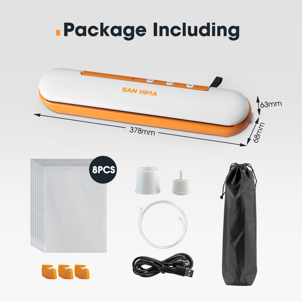 San Hima Vacuum Sealer Machine Fresh Dry Wet Food Saver Storage W/ Reusable Bags - Sunyee