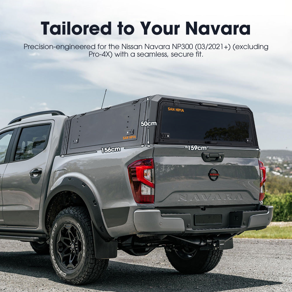 San Hima UTE Tub Canopy For Nissan Navara NP300 2021-On Dual Cab Excludes Pro-4X
