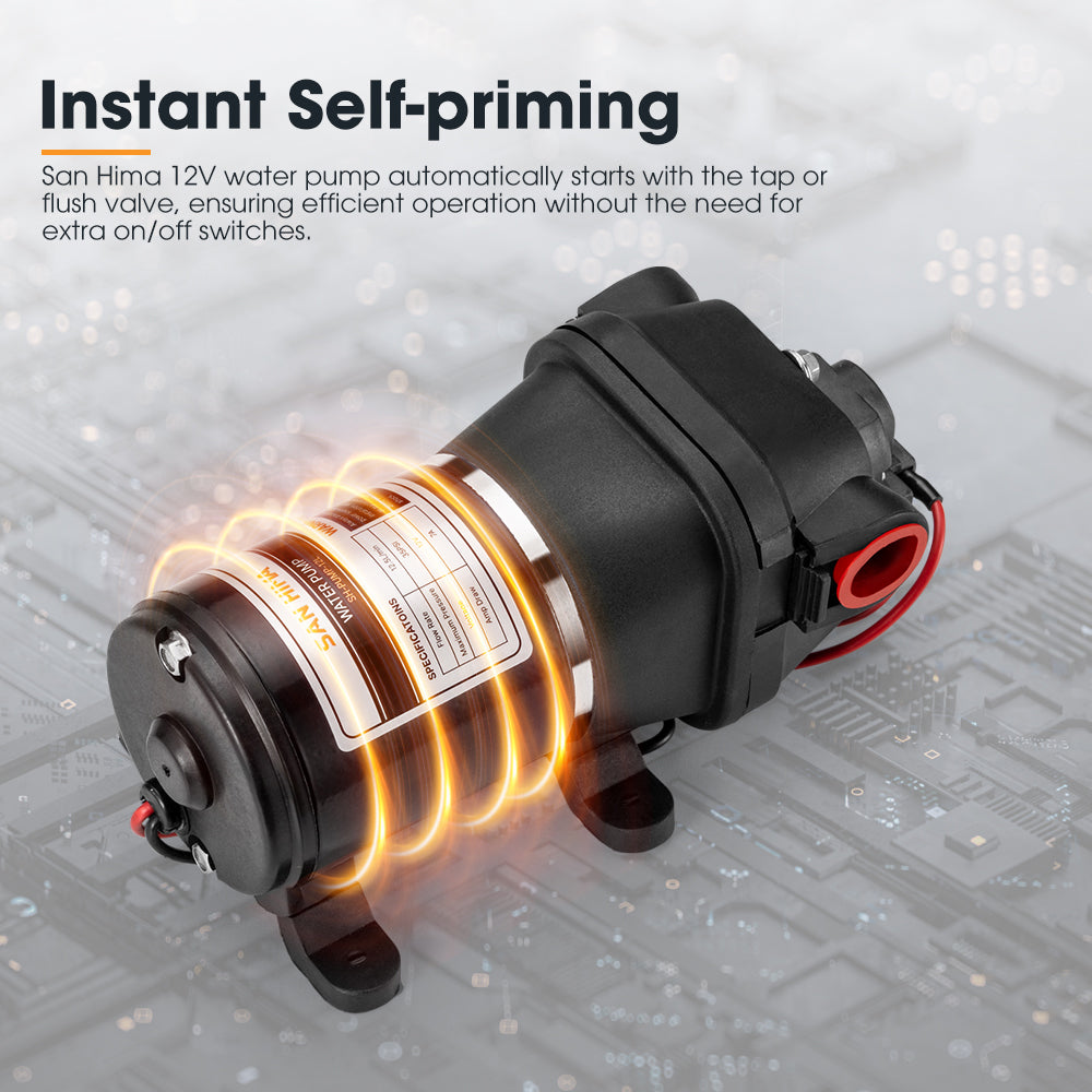 San Hima 12V Water Pump 12L/min Pressure Self Priming Caravan Camping Boat - Sunyee