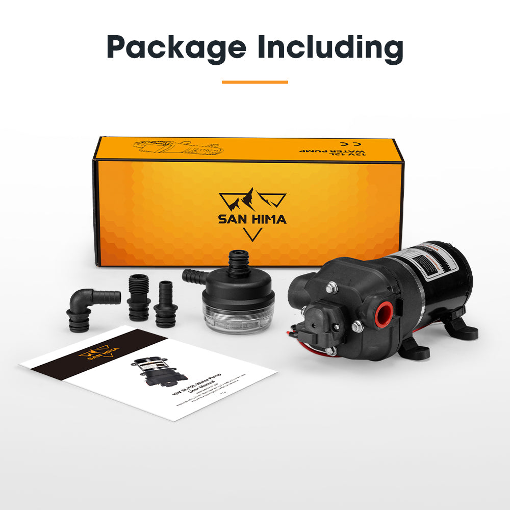 San Hima 12V Water Pump 12L/min Pressure Self Priming Caravan Camping Boat - Sunyee