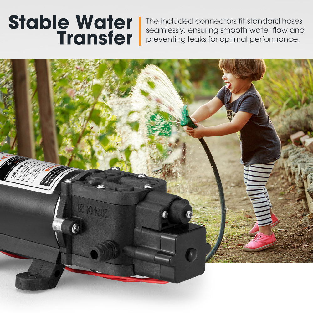 San Hima 12V Water Pump 6L/min Pressure Self Priming Caravan Camping Boat - Sunyee