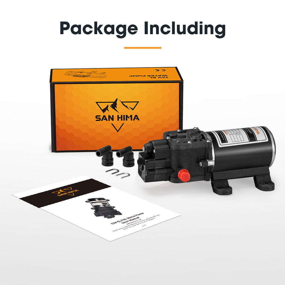 San Hima 12V Water Pump 6L/min Pressure Self Priming Caravan Camping Boat - Sunyee