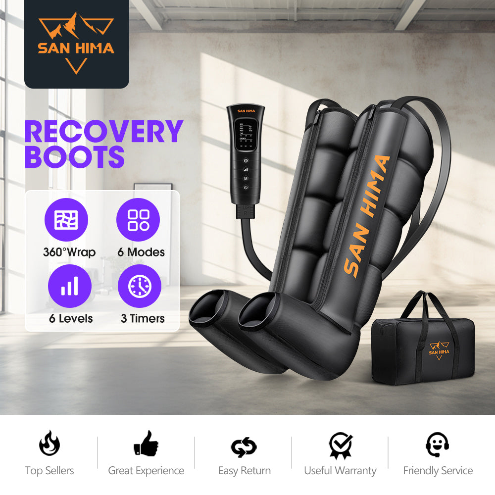 San Hima Air Compression Recovery Boots Full Leg Massager For Circulation Large