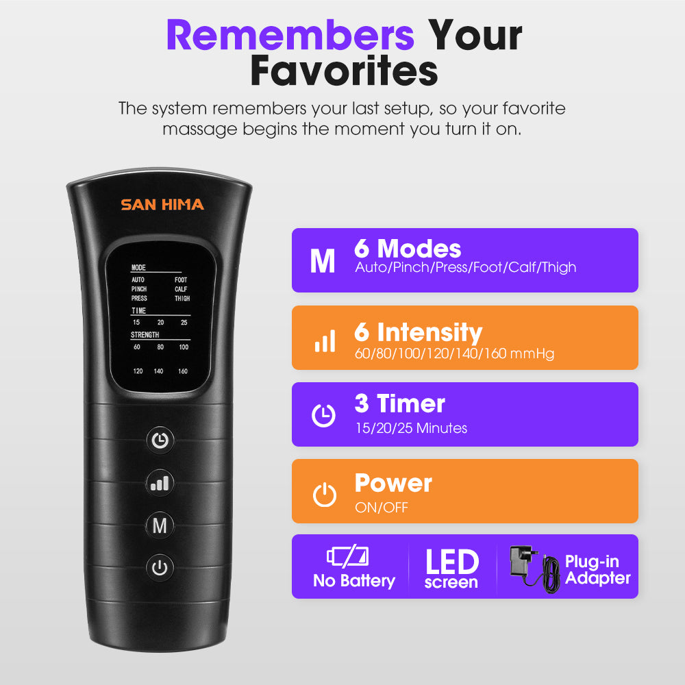 San Hima Air Compression Recovery Boots Foot Leg Massager For Circulation Medium - Sunyee