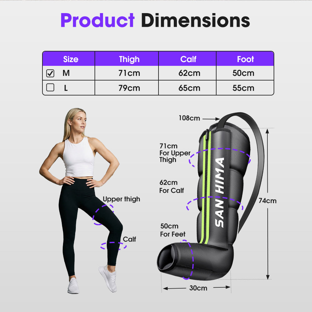 San Hima Air Compression Recovery Boots Full Leg Massager Relief Medium Green - Sunyee