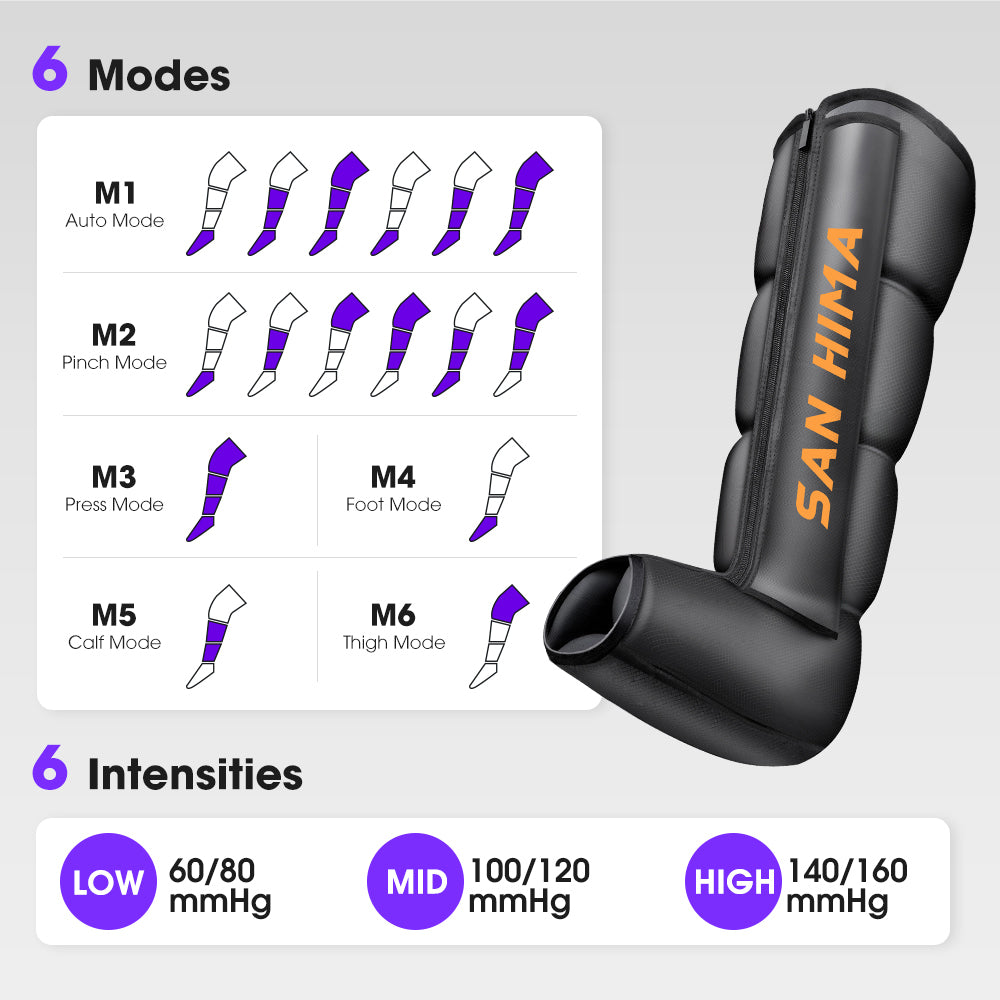 San Hima Air Compression Recovery Boots Full Leg Massager Relief Large/Medium - Sunyee