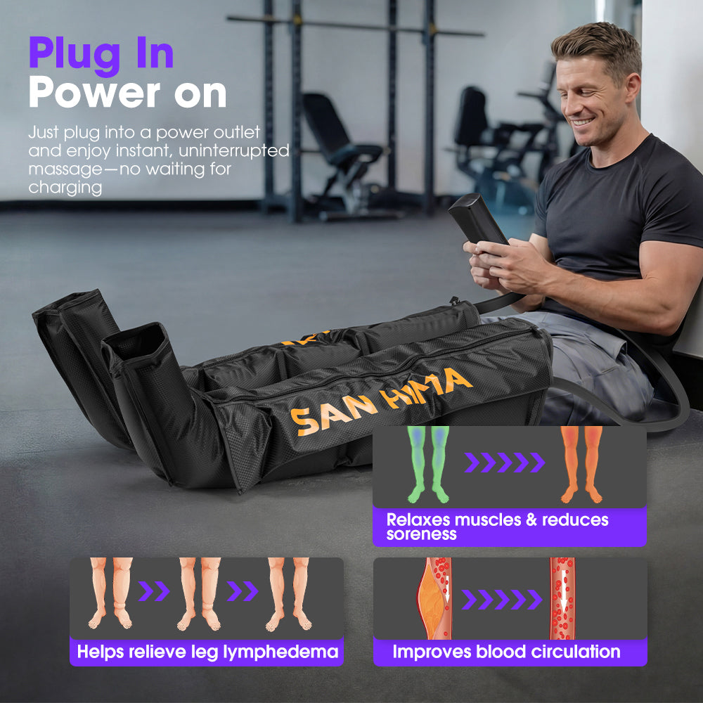 San Hima Air Compression Recovery Boots Full Leg Massager Relief Large/Medium - Sunyee