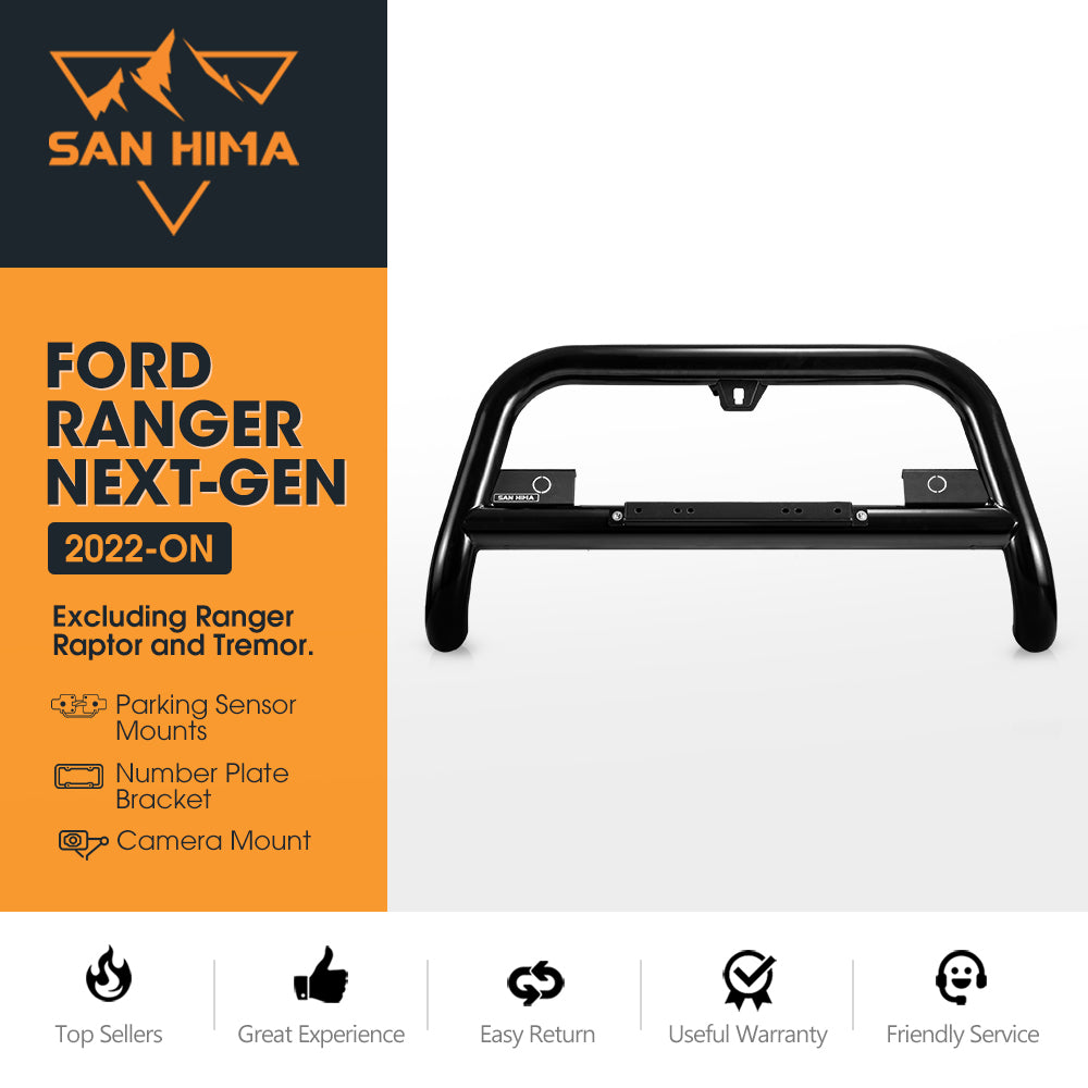 San Hima Nudge Bar 3" Grille Guard For Ford Ranger Next-Gen 2022-On Black