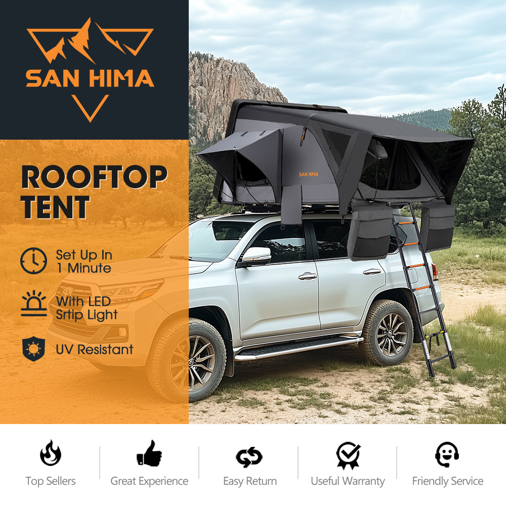San Hima Jervis Rooftop Tent Hardshell With Ladder Camping Waterproof 4x4 4WD