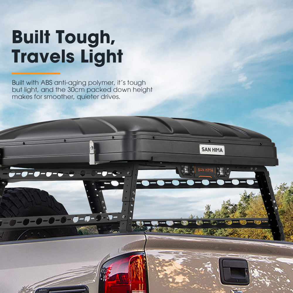 San Hima Jervis Rooftop Tent Hardshell With Ladder + Universal Ute Tub Rack - Sunyee