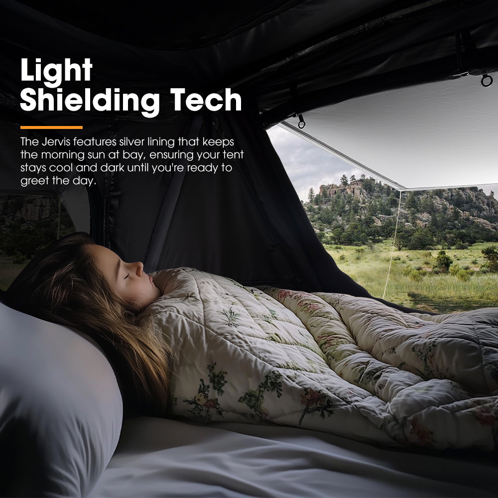 San Hima Jervis Rooftop Tent Hardshell With Ladder + Universal Ute Tub Rack - Sunyee