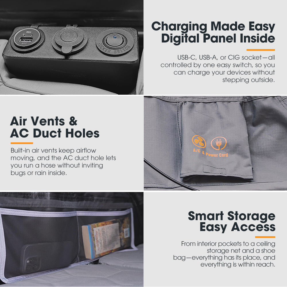 San Hima Kosci E-rise Electric Rooftop Tent Hardshell Automatic Outdoor Camping - Sunyee