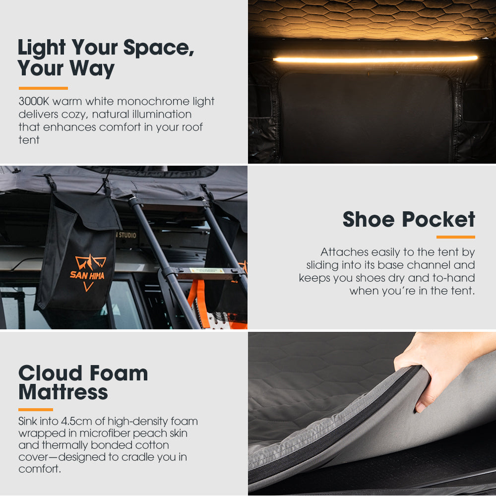 San Hima Kosci E-rise Electric Rooftop Tent Hardshell Automatic Outdoor Camping - Sunyee