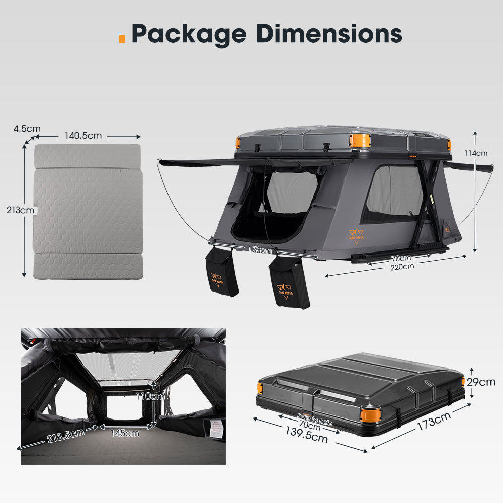 San Hima Kosci E-rise Electric Rooftop Tent Hardshell Automatic Outdoor Camping - Sunyee