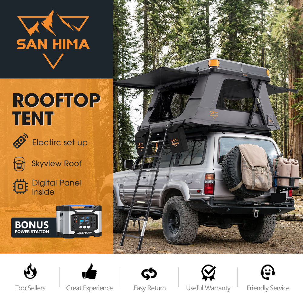 San Hima Kosci E-rise Electric Rooftop Tent Hardshell Automatic Outdoor Camping - Sunyee