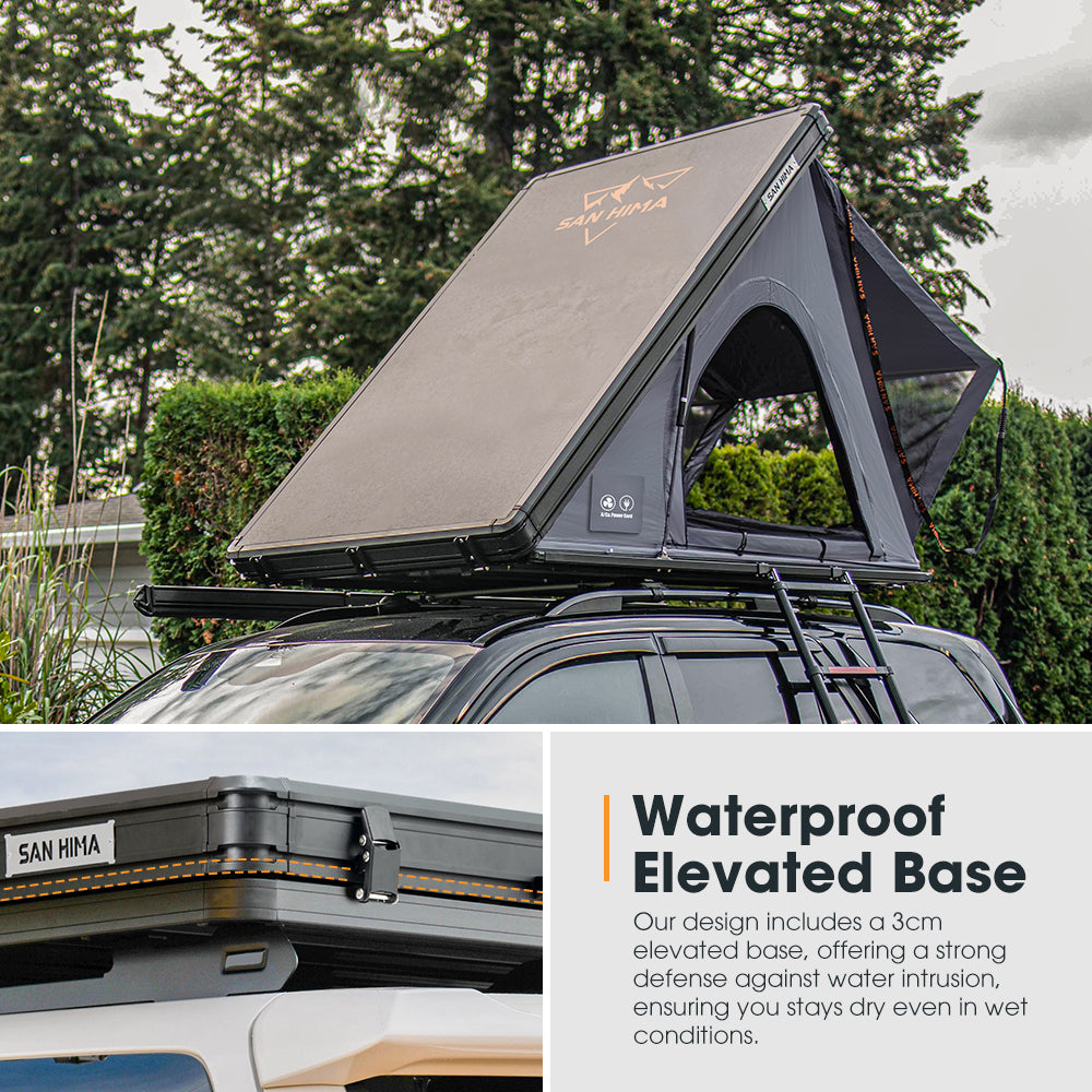 San Hima Kalbarri Lite Gen 2 Rooftop Tent Hardshell With Ladder Grey Camping 4WD