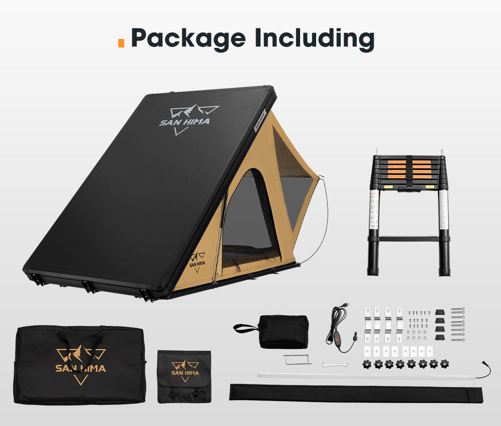 San Hima Kalbarri Lite Rooftop Tent Hardshell With Ladder Khaki Camping 4x4 4WD - Sunyee