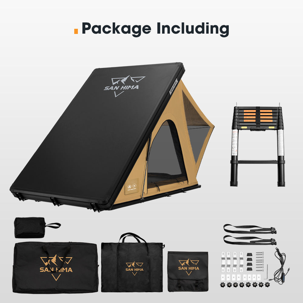 San Hima Kalbarri Lite Gen 2 Rooftop Tent Hardshell With Ladder Khaki 4x4 4WD