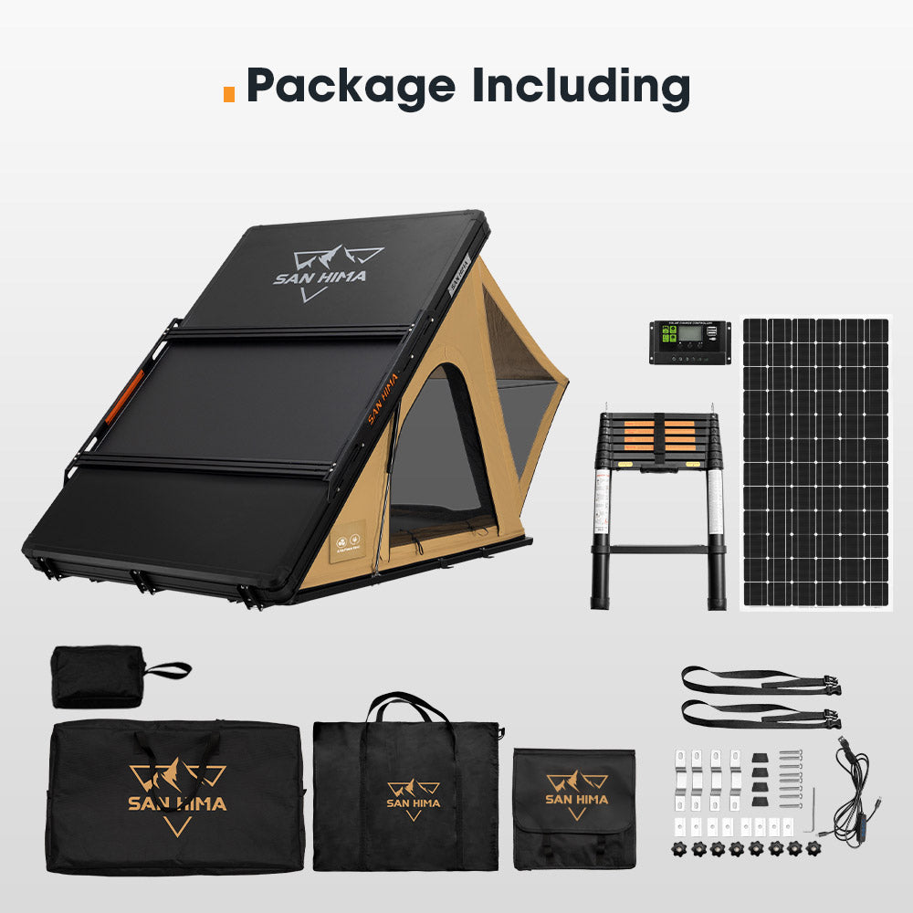 San Hima Kalbarri Lite Gen 2 Rooftop Tent With Ladder & Rack + 250W Solar Panel