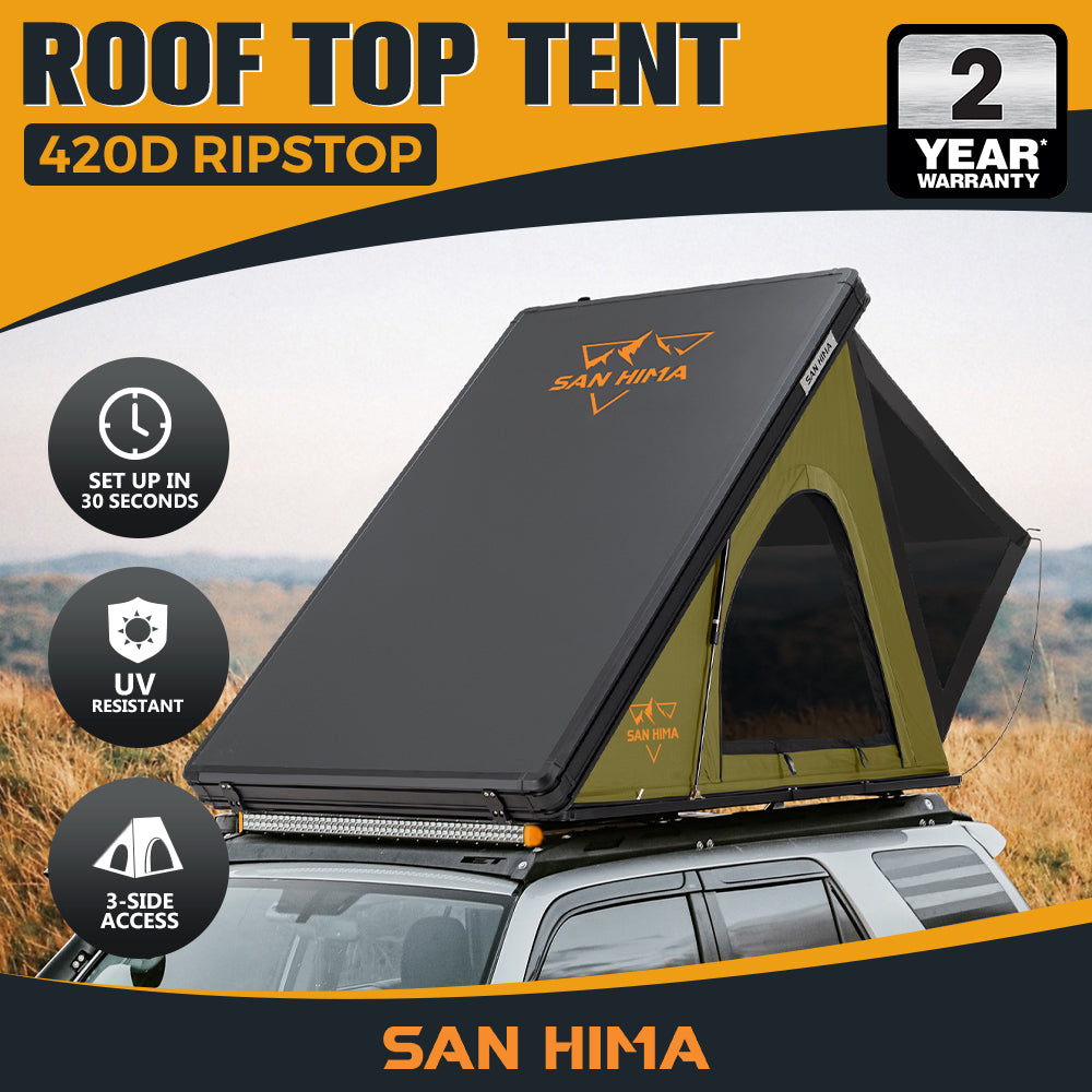 San Hima Kalbarri Lite Rooftop Tent Hardshell With Ladder Grey Camping 4x4 4WD - Sunyee