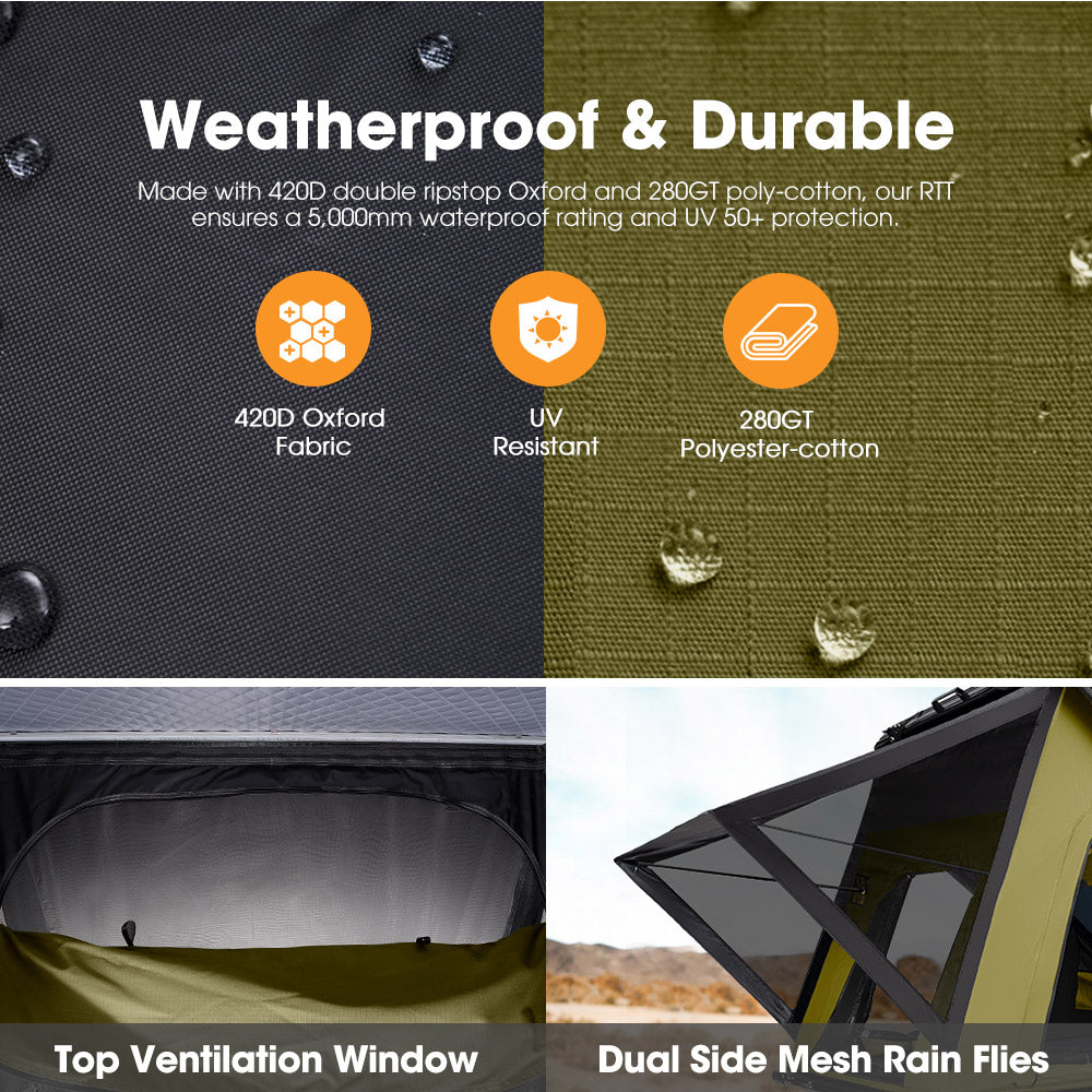 San Hima Kalbarri Lite Rooftop Tent Hardshell+Rack+200W Shingled Solar Panel