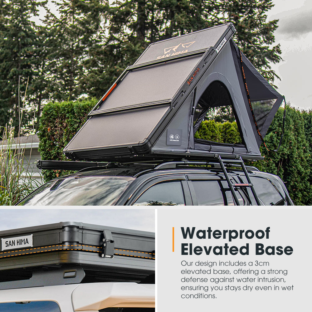 San Hima Kalbarri Lite Gen 2 Rooftop Tent Grey + Rack + Cybertake Air Conditioner S2 Pro