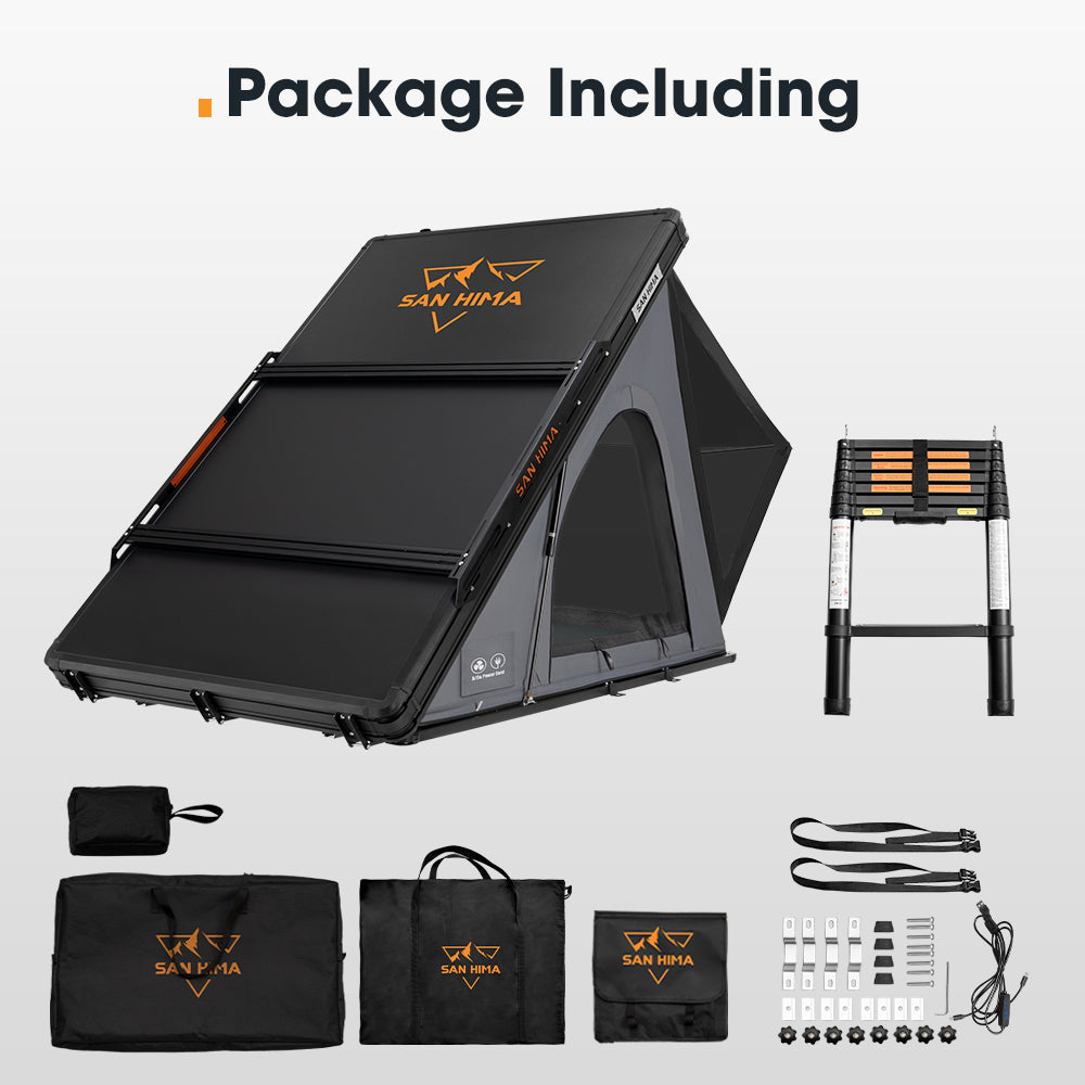 San Hima Kalbarri Lite Gen 2 Rooftop Tent Hardshell With Ladder & Rack Grey 4x4