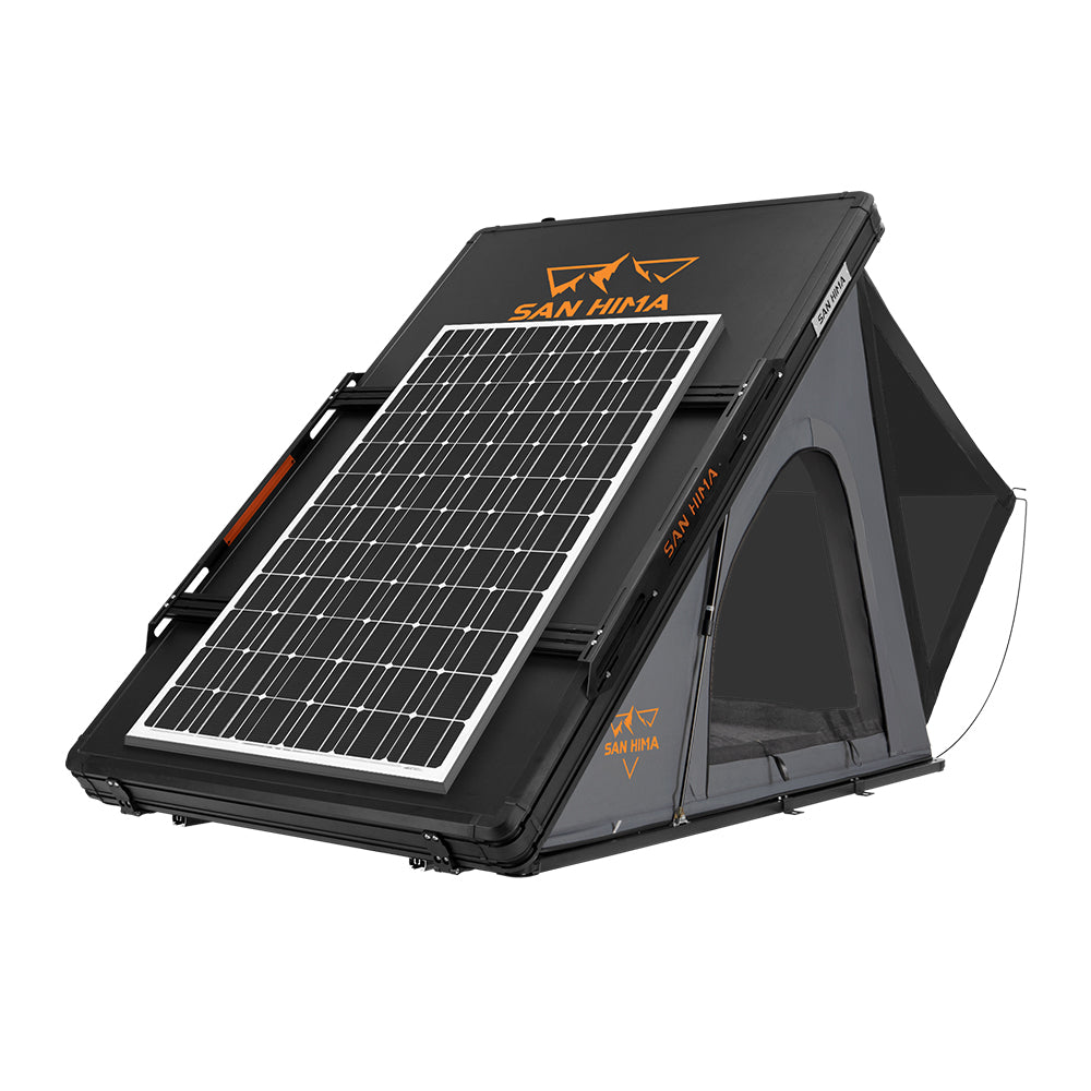 San Hima kalbarri Lite Rooftop Tent Hardshell Grey+Ladder&Rack+250W Solar Panel - Sunyee