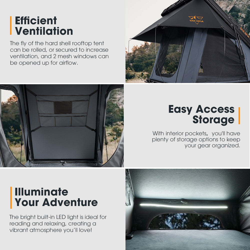 San Hima Kalbarri X Rooftop Tent Hardshell With Ladder Camping 4x4 4WD - Sunyee