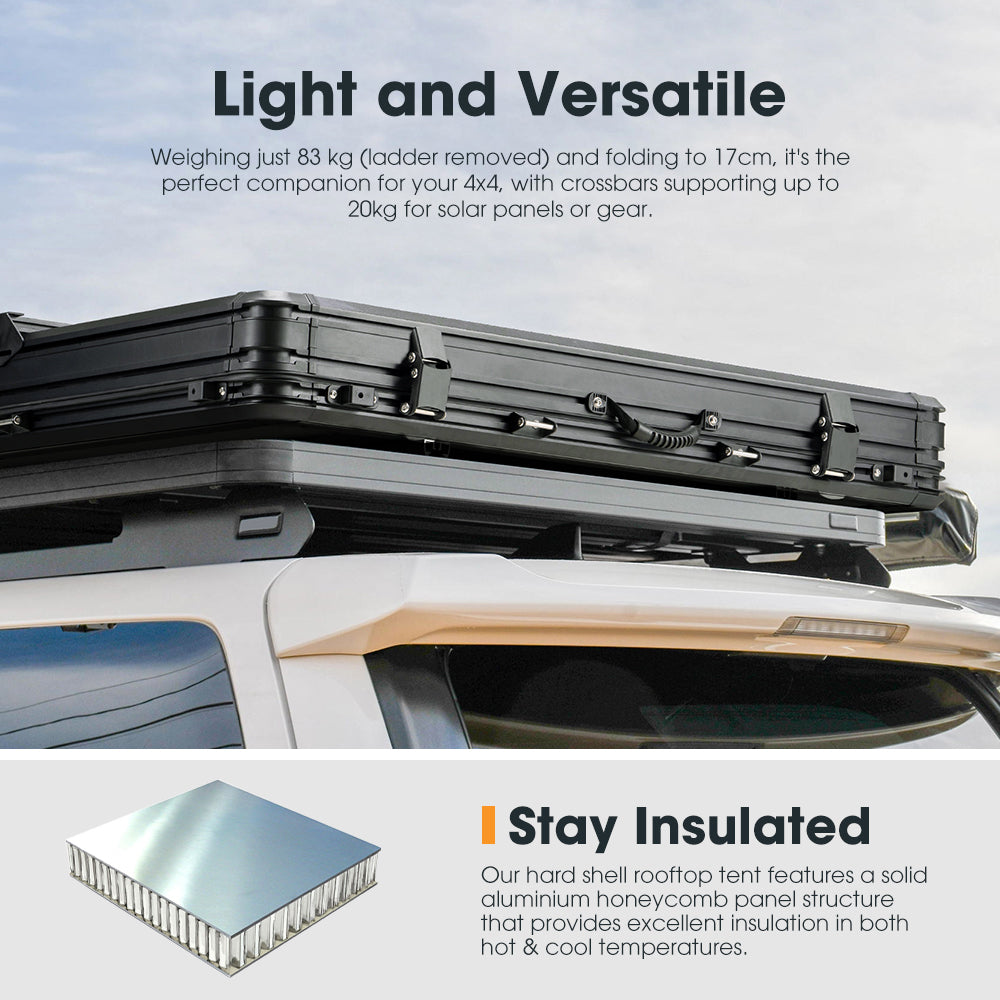 San Hima Kalbarri X Rooftop Tent Hardshell With Ladder + 250W Solar Panel - Sunyee