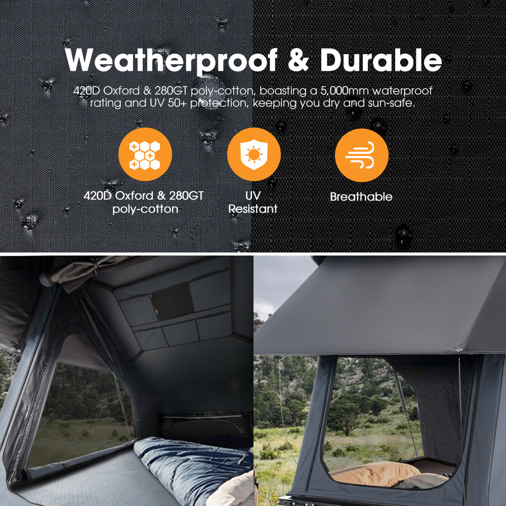 San Hima Kalbarri X Rooftop Tent Hardshell With Ladder + 250W Solar Panel - Sunyee