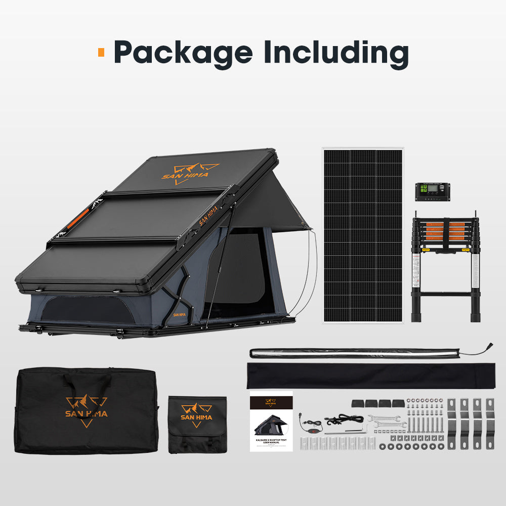 San Hima Kalbarri X Rooftop Tent Hardshell With Ladder + 200W Solar Panel - Sunyee
