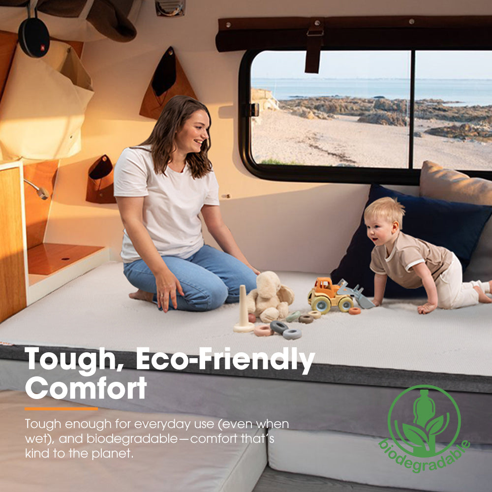 San Hima Caravan Mattress Topper Queen Long Size Mat 196.5cm x 150cm RV Bed - Sunyee