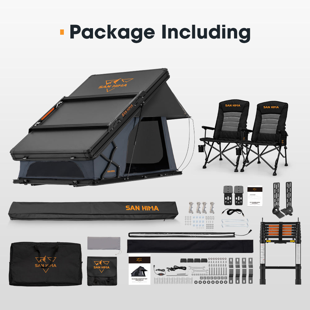 San Hima 180° Awning+Rooftop Tent+2xCamping Chairs - Sunyee