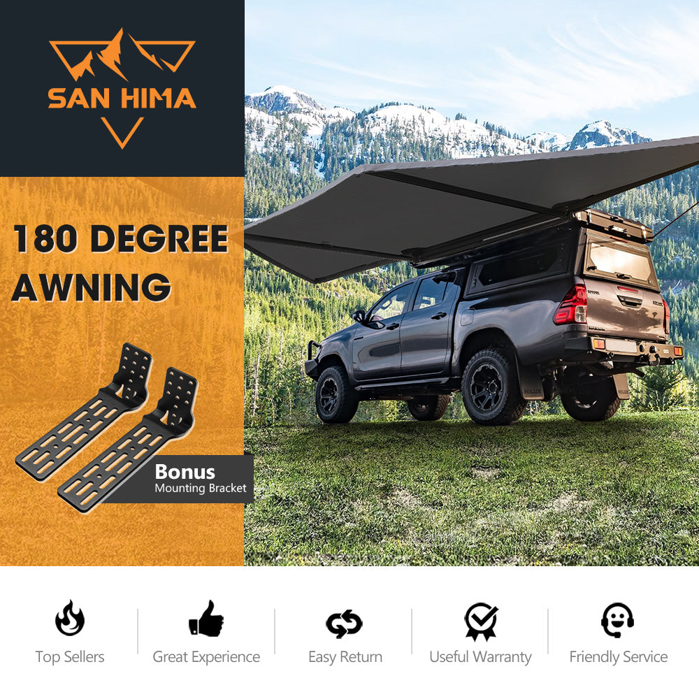 San Hima 180 Degree Free-Standing Awning With "L" Bracket 600D Double-Ripstop - Sunyee