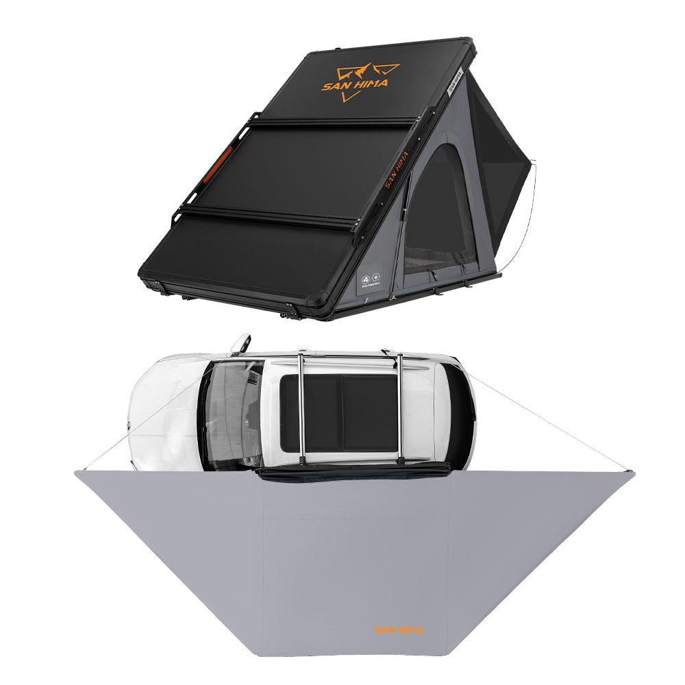 San Hima 180° Free-Standing Awning + Kalbarri Lite Gen 2 Rooftop Tent +Roof Rack - Sunyee