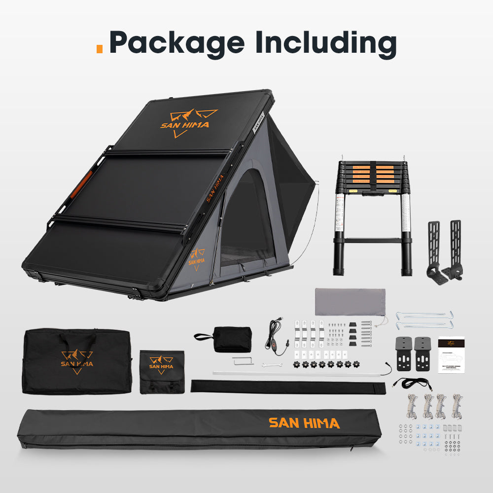 San Hima 180° Free-Standing Awning With "L" Bracket + Rooftop Tent + Roof Rack - Sunyee
